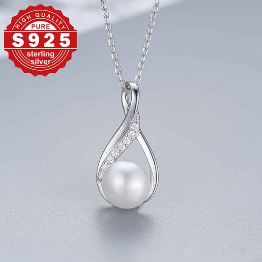 Collana Perle Argento Sterling S925 - 7,5-8mm Ipoallergenica Lusso - Eleganza digitale