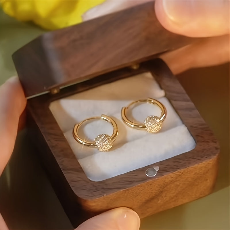 Orecchini pendenti in acciaio inossidabile con palline argentate