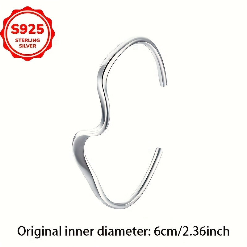 Braccialetto Aperto  Argento 925 Ipoallergenico - Design Minimalista Elegante - Eleganza digitale