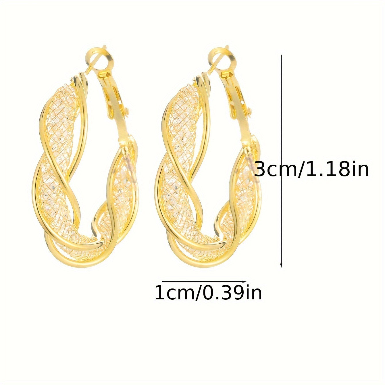 Orecchini a cerchio eleganti con zirconi in rame placcati