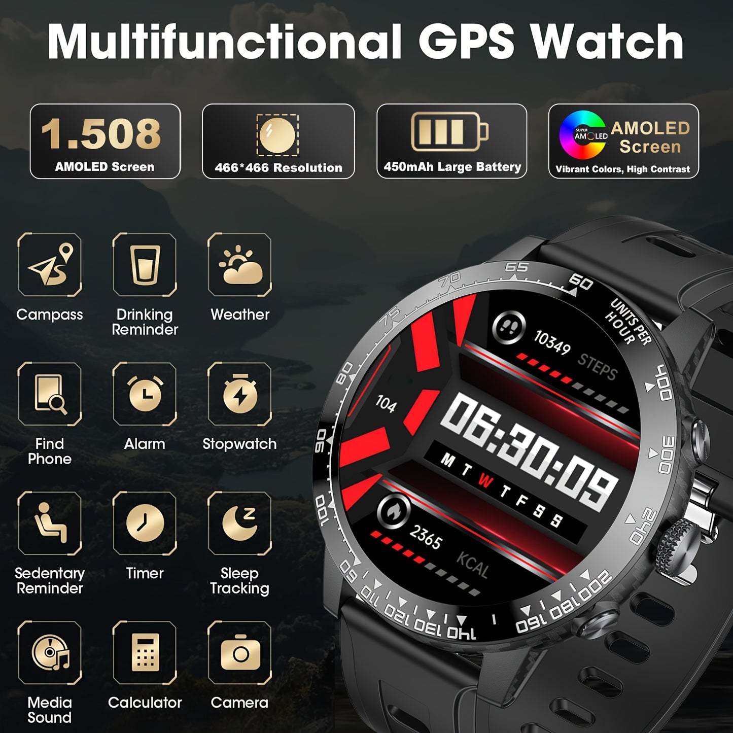 Smartwatch GPS Unisex IPX8 Chiamate Fitness Outdoor iPhone Android - Regalo Perfetto - Eleganza digitale
