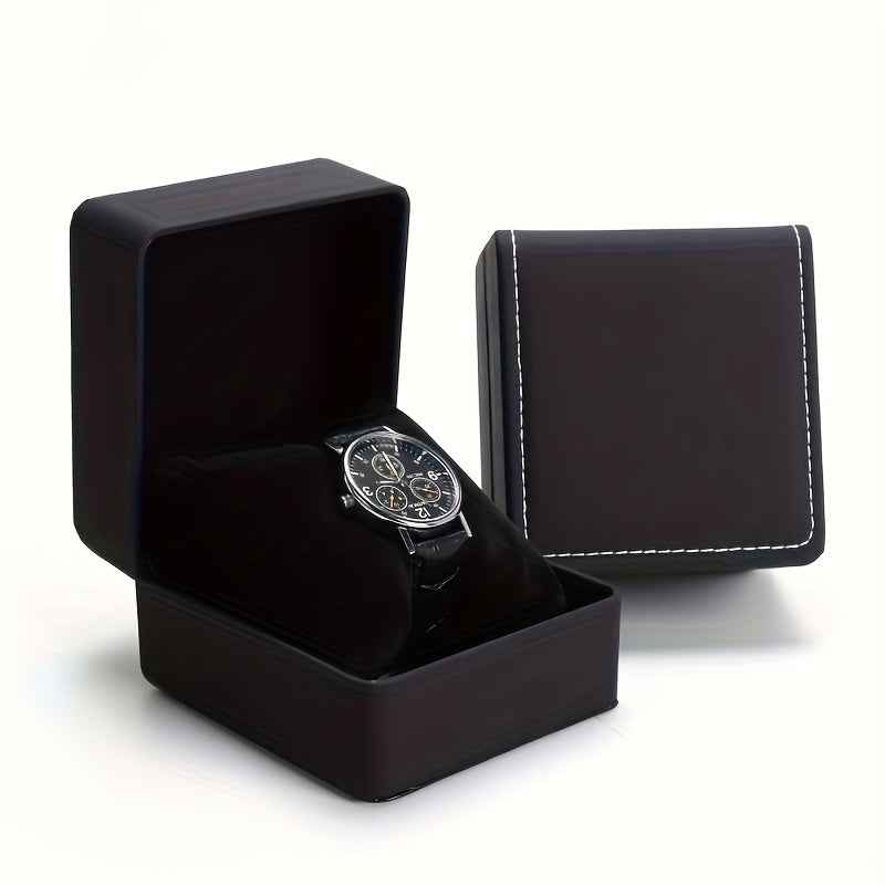 Scatola Porta Orologio Nera Opaca - Box Elegante in Finta Pelle con Interno in Velluto - Eleganza digitale
