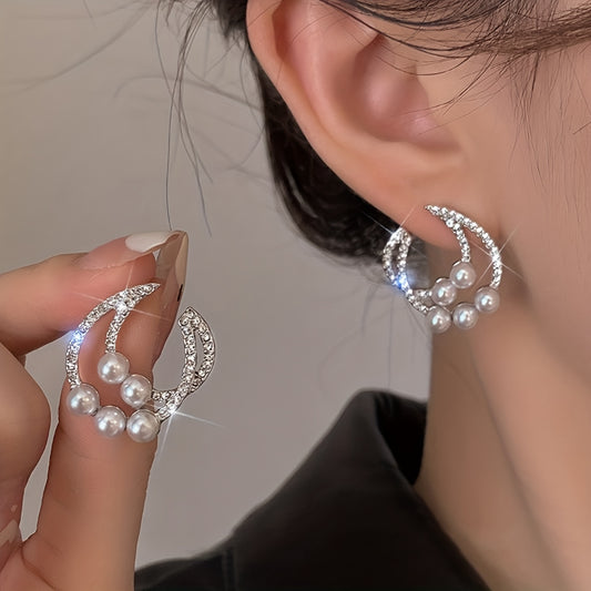 Orecchini eleganti perle e strass per ogni occasione