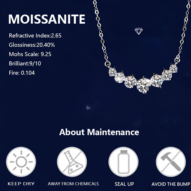 Collana Moissanite Argento 925 Stile Francese - Pendente Elegante LOVESSOM - Eleganza digitale