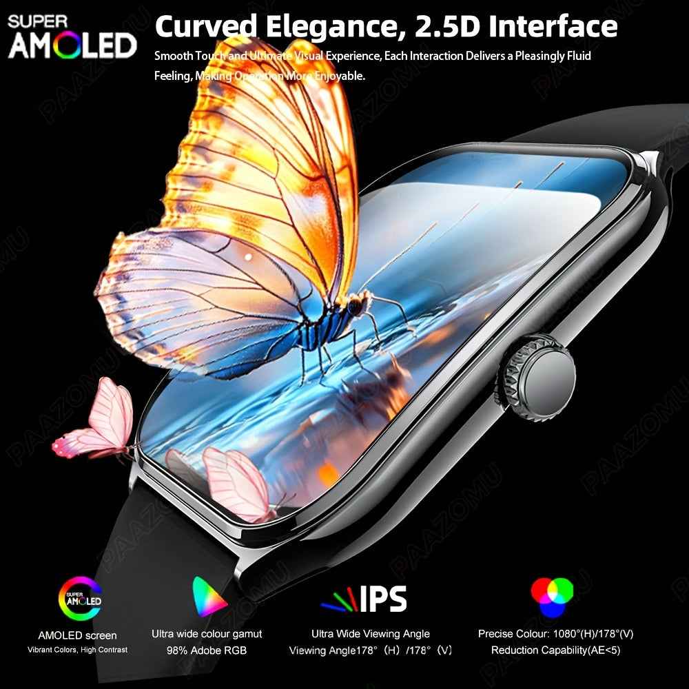 Smartwatch Ultra-Sottile AMOLED 4.98cm - Bluetooth 5.0, Sport, Musica, Chiamate - Eleganza digitale