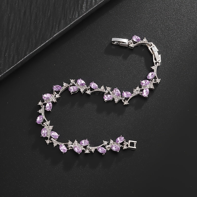Bracciale ramo di fiori viola