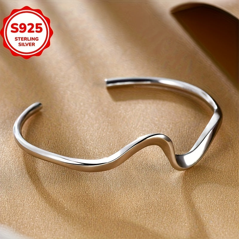 Braccialetto Aperto  Argento 925 Ipoallergenico - Design Minimalista Elegante - Eleganza digitale