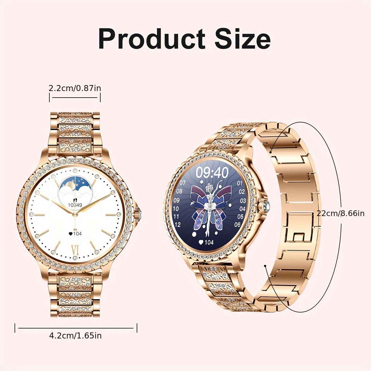 LIGE Smartwatch Donna Oro - Touch Screen 1.32" Chiamate Wireless 20 Sport - Eleganza digitale