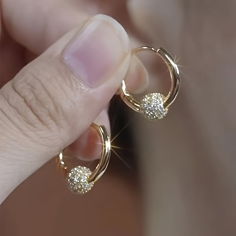 Orecchini pendenti in acciaio inossidabile con palline argentate