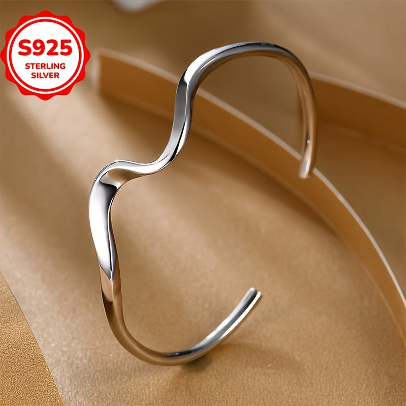 Braccialetto Aperto  Argento 925 Ipoallergenico - Design Minimalista Elegante - Eleganza digitale