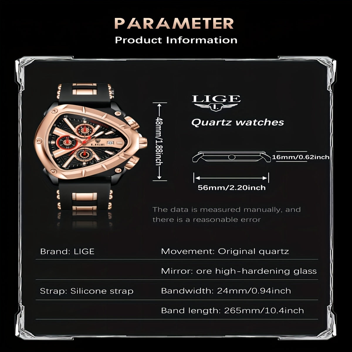 LIGE Orologio Sport Design Moderno Oro/Argento/Blu Calendario Silicone Quarzo - Eleganza digitale