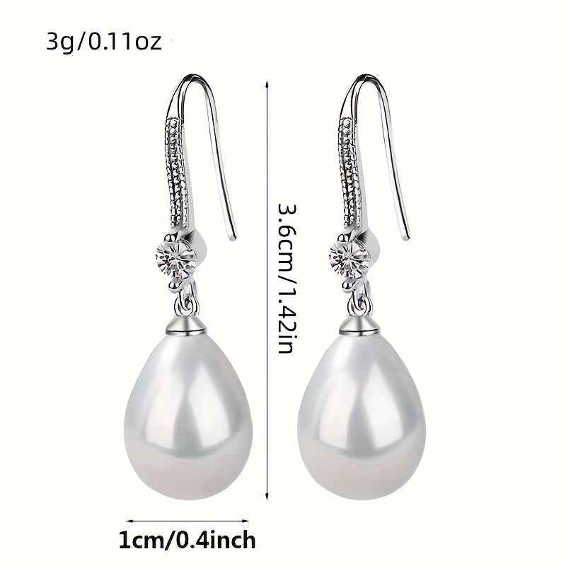 Orecchini Pendenti Eleganti a Goccia Ovale - Gioielli da Sposa - Eleganza digitale