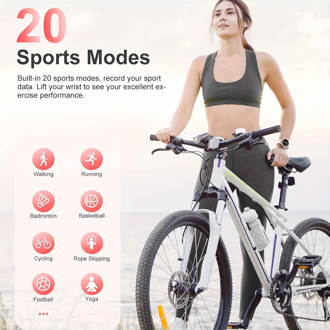 LIGE Smartwatch Donna Oro - Touch Screen 1.32" Chiamate Wireless 20 Sport - Eleganza digitale