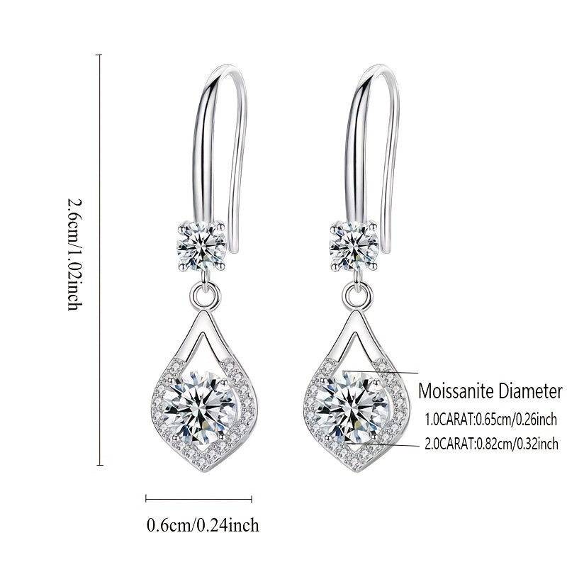 Orecchini Goccia Moissanite Argento 925 - Eleganti LOVESSOM - Eleganza digitale