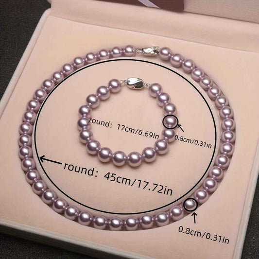 Set Collana e Braccialetto Perle d'Acqua Dolce Donna - 2 Pezzi - Eleganza digitale