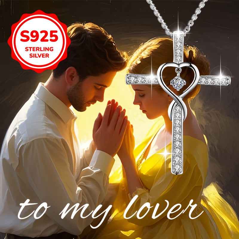 Collana Croce Intrecciata Argento 925 - Regalo - Eleganza Digitale - Eleganza digitale