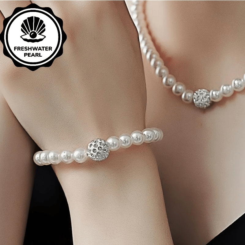 Set Gioielli Perle Acqua Dolce Strass Matrimonio - Eleganza digitale
