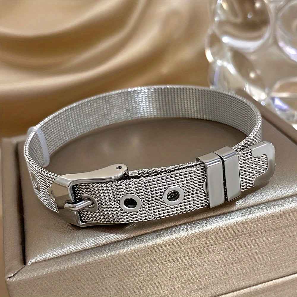Bracciale in acciaio inox intrecciato retro per uomo e donna 