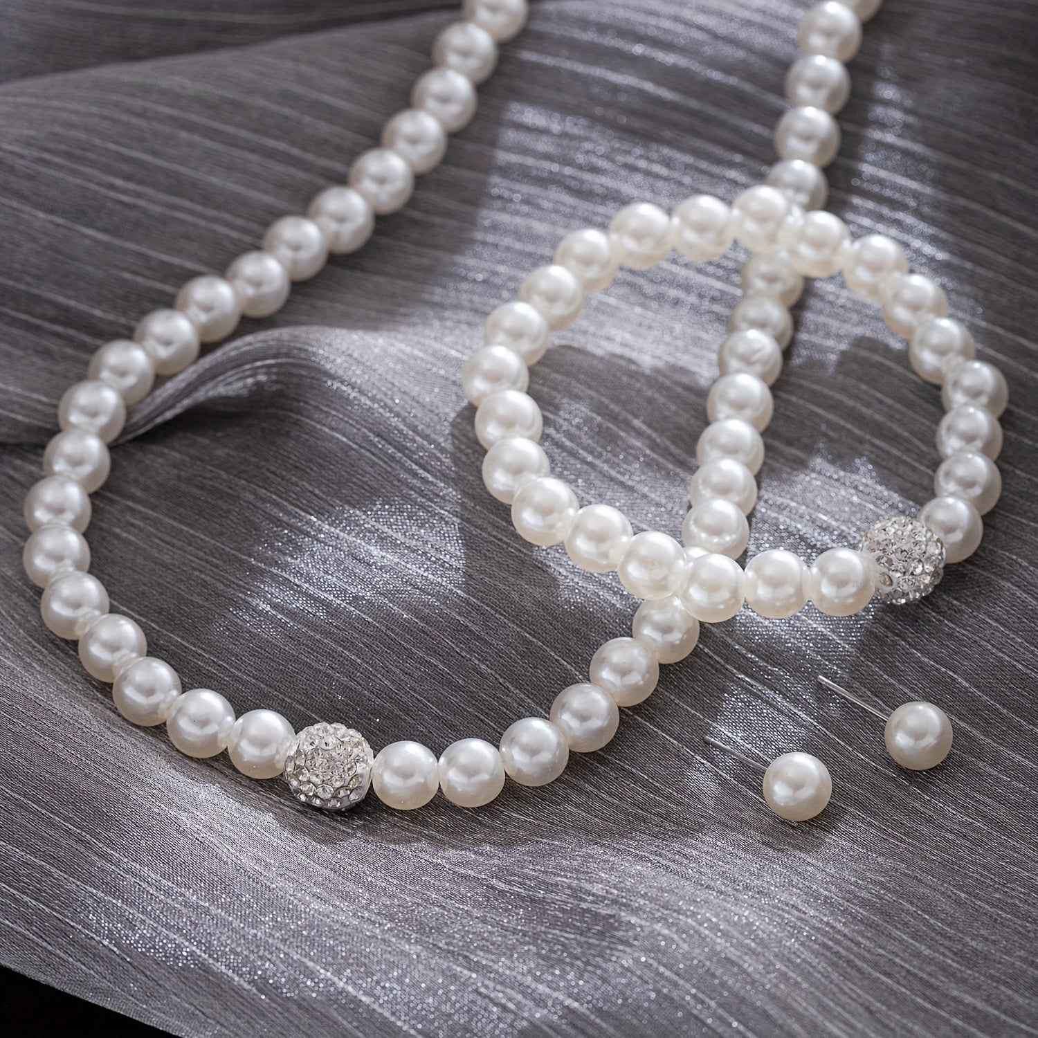 Set Gioielli da Sposa Bohémien 3 Pezzi - Collana, Braccialetto e Orecchini con Perle Finte e Strass - Eleganza digitale