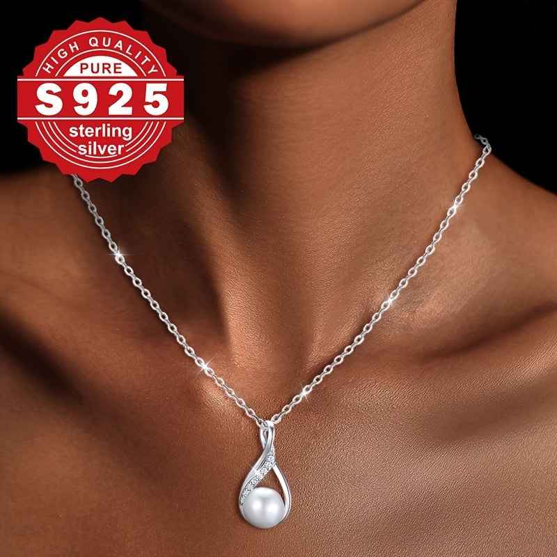 Collana Perle Argento Sterling S925 - 7,5-8mm Ipoallergenica Lusso - Eleganza digitale