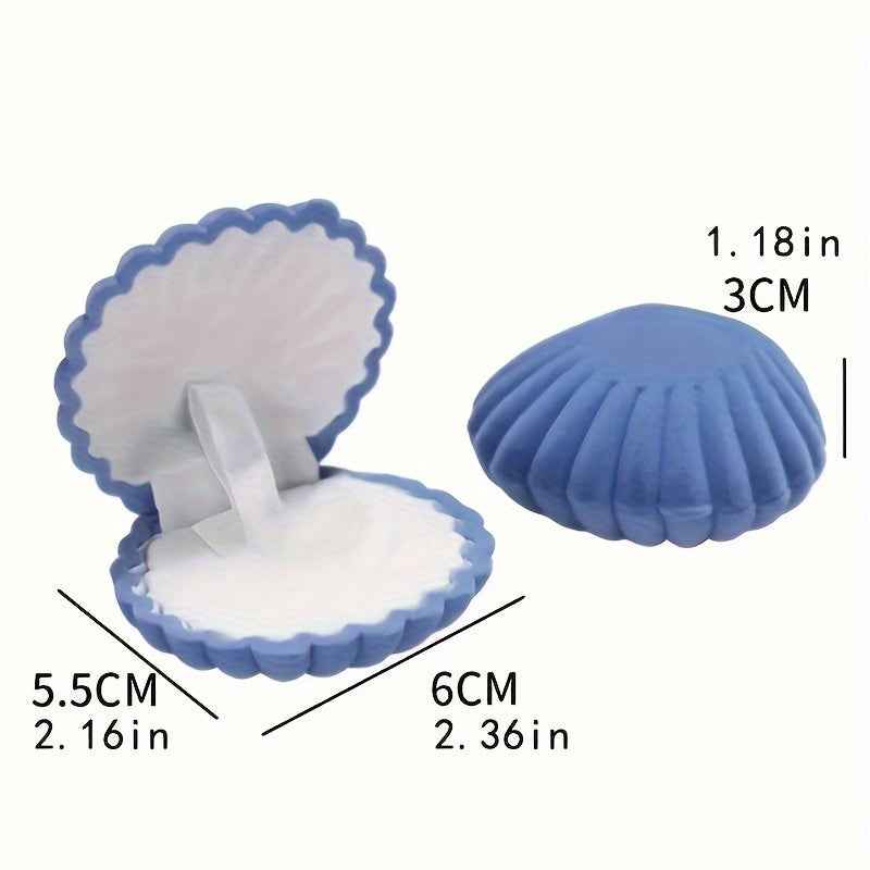 Scatola Gioielli Velluto Forma Conchiglia - Portagioielli Matrimonio - Eleganza digitale