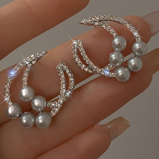 Orecchini eleganti perle e strass per ogni occasione