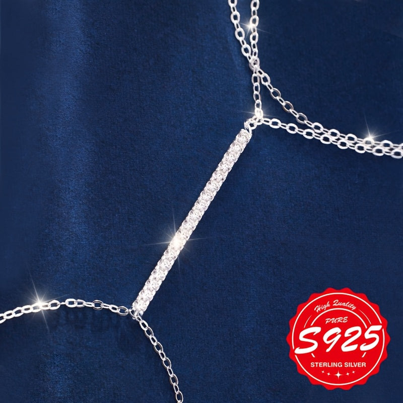 Braccialetto Argento 925 Doppio Strato con Zirconi - Elegante Ipoallergenico Donna - Eleganza digitale