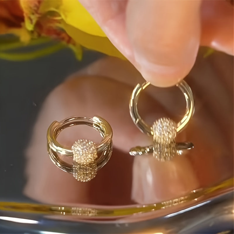 Orecchini pendenti in acciaio inossidabile con palline argentate