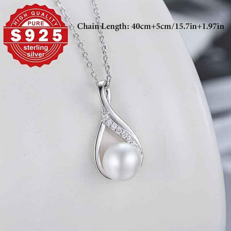 Collana Perle Argento Sterling S925 - 7,5-8mm Ipoallergenica Lusso - Eleganza digitale