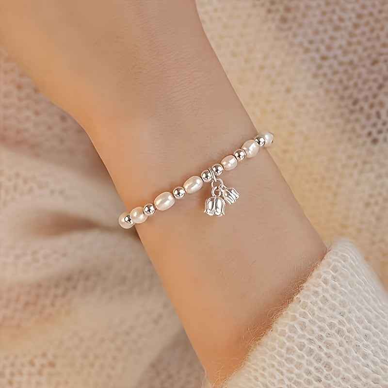 Braccialetto Perle Acqua Dolce Bianche - Gioiello Minimalista Elegante Donna - Eleganza digitale