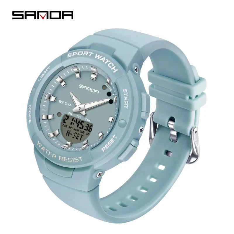 Orologio Sportivo Digitale Sanda Donna - Impermeabile Militare LED Quarzo- Eleganza Digitale - Eleganza digitale