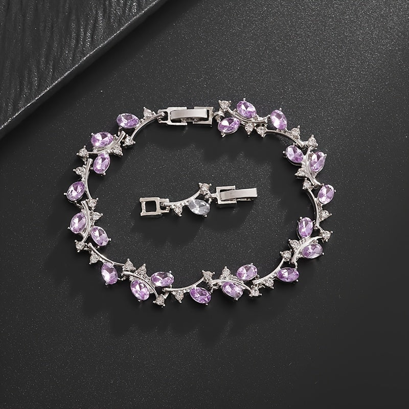 Bracciale ramo di fiori viola