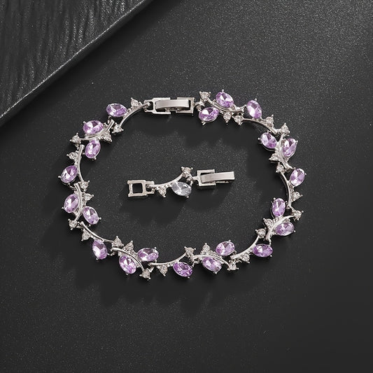 Bracciale ramo di fiori viola