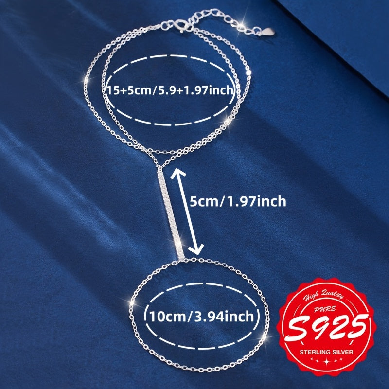 Braccialetto Argento 925 Doppio Strato con Zirconi - Elegante Ipoallergenico Donna - Eleganza digitale