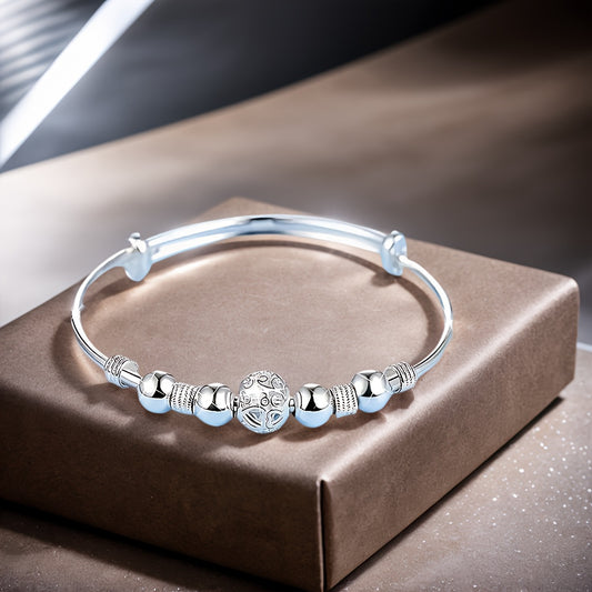 Braccialetto Placcato Argento 925 Design Stelle Luna Vintage - Eleganza digitale