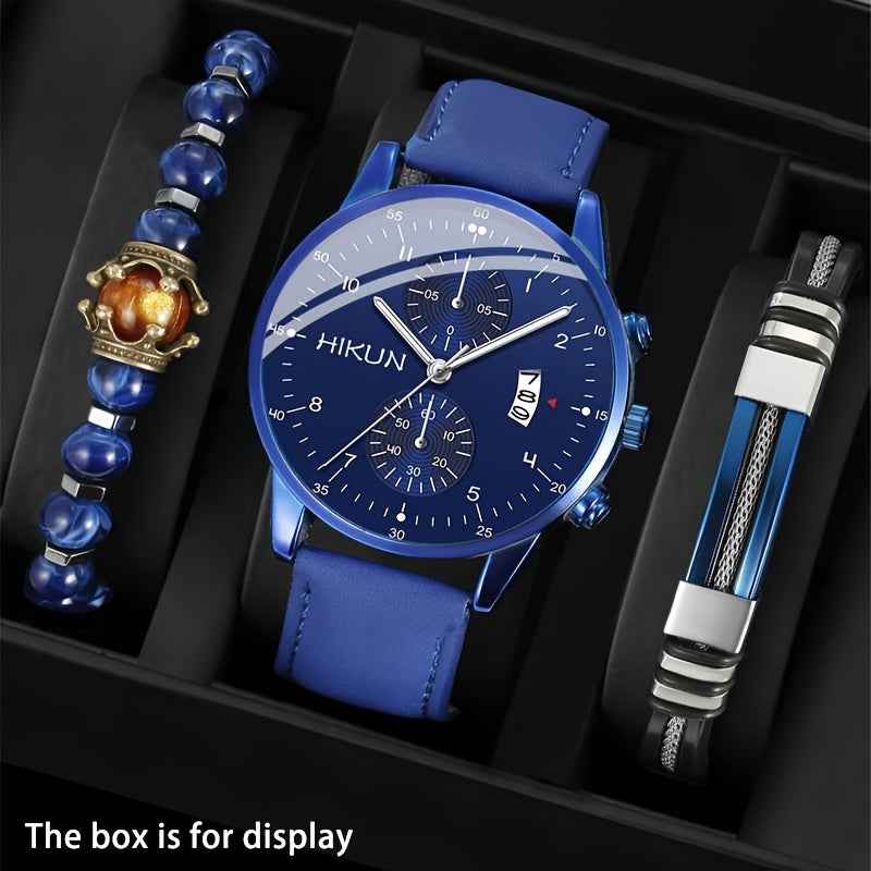 Set  Orologio Uomo Lusso + Braccialetti - Eleganza Digitale - Eleganza digitale