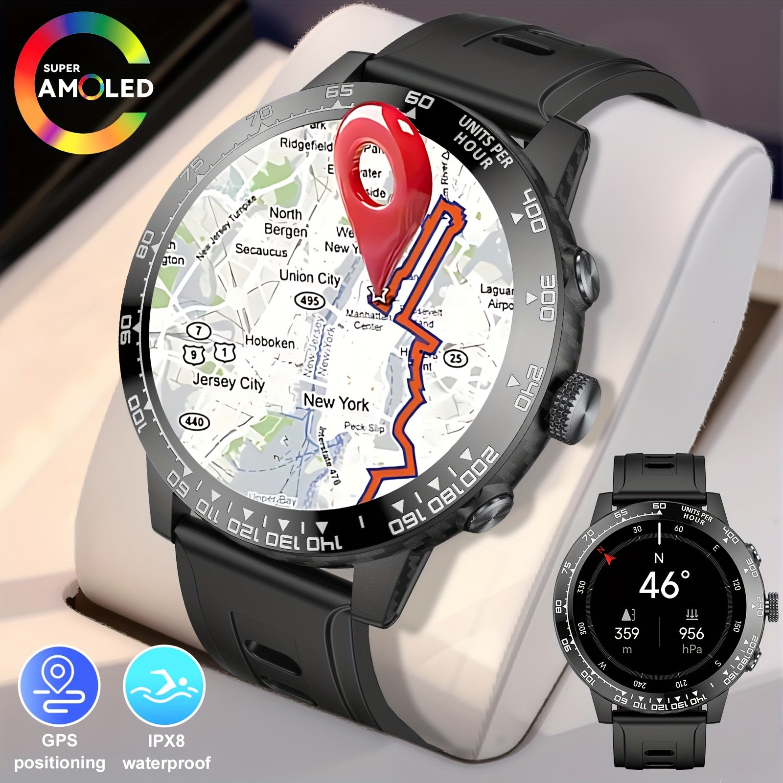 Smartwatch GPS Unisex IPX8 Chiamate Fitness Outdoor iPhone Android - Regalo Perfetto - Eleganza digitale