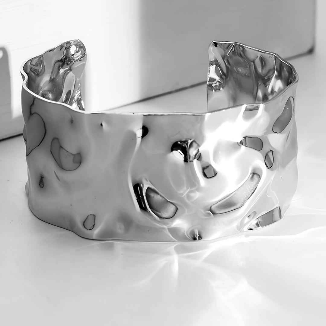 Bracciale in acciaio inossidabile vintage con ampia apertura