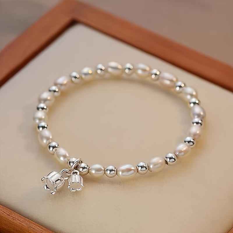 Braccialetto Perle Acqua Dolce Bianche - Gioiello Minimalista Elegante Donna - Eleganza digitale