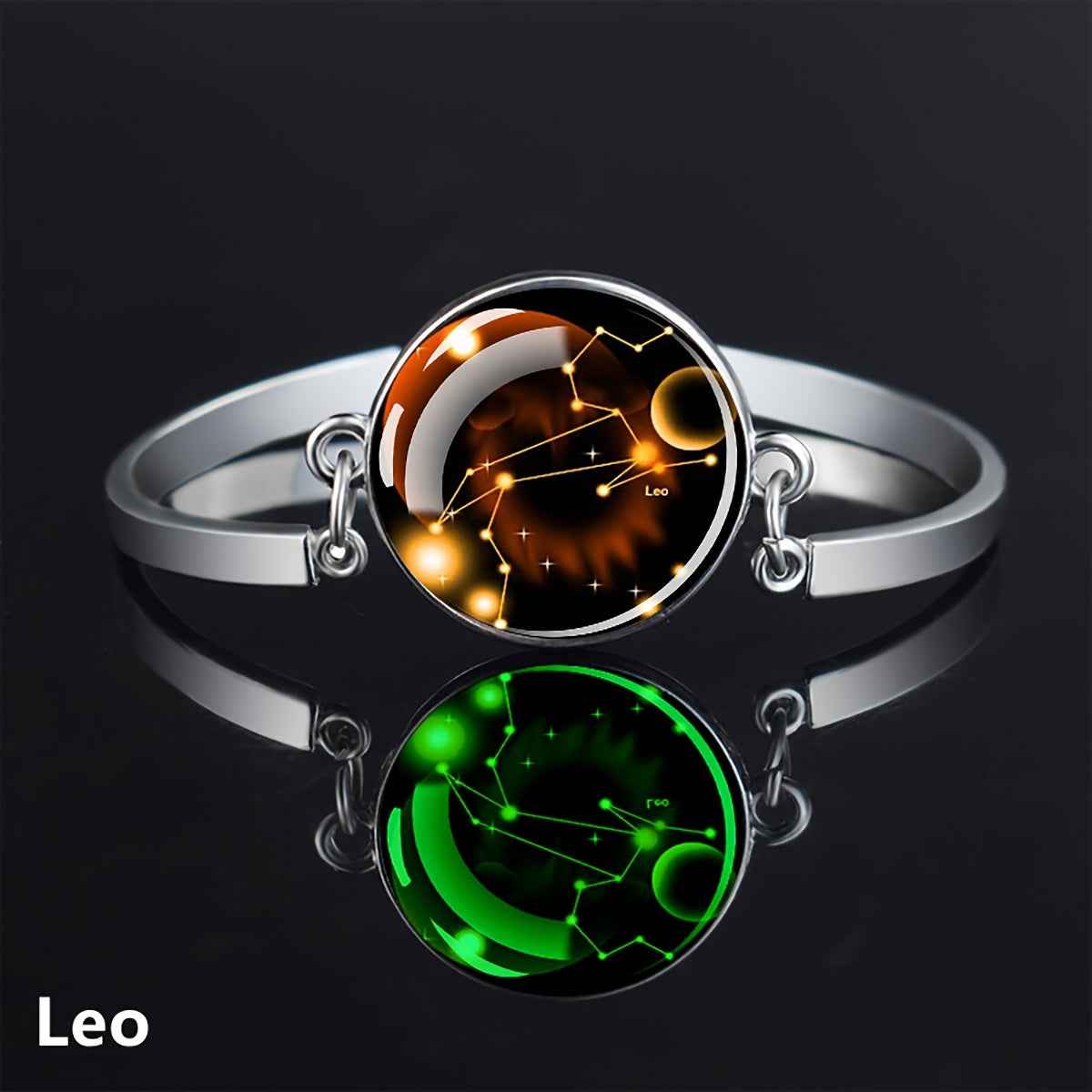 Bracciale Luminoso Costellazioni Zodiacali - Cabochon Vetro Fosforescente - Eleganza Digitale - Eleganza digitale